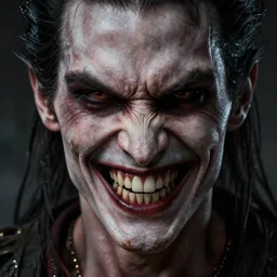 Jerma985 with a wide smile, sinister looking, evil intent, horror, uncanny, detailed, high resolution, sharpened, close-up, professional photography, studio lighting, hyperrealistic, real life
