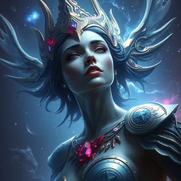 goddess of the galaxy, highly detailed, digital painting, artstation, concept art, smooth, sharp focus, illustration, unreal engine 5, 8 k, art by artgerm and greg rutkowski and edgar maxence