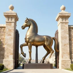 trojan horse at the gate of troy