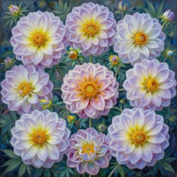 mesmerizing barroque dahliannabis postpaintingsphotography flower garden hyperrealistpainting florihaeckelfractal flowers blossomy ethereal porcelain