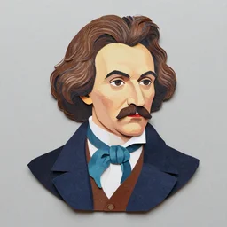 colored paper portrait of mark twain