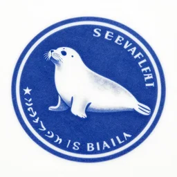 blue and white seal of blue and white seals, found written on a blue seal