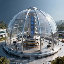 giant glass dome sci - fi space station, superior quality photography