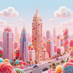 a city made out of candy, digital art, concept art