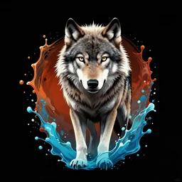 dire wolf game of thrones splash art graphic design color splash high contrasting art, fantasy, highly detailed, art by greg rutkowski