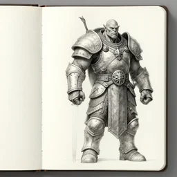 sketchbook pages orc warrior, magnificent, medium shot, details, sharp focus, elegant, highly detailed, illustration, by jordan grimmer and greg rutkowski, intricate, beautiful, trending artstation, pixiv, digital art