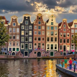 kids drawing of amsterdam canal houses