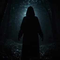 scary figure coming out of the darkness