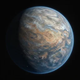 photo of alien planet, Unreal Engine, Greg Rutkowski, ArtStation. View from space