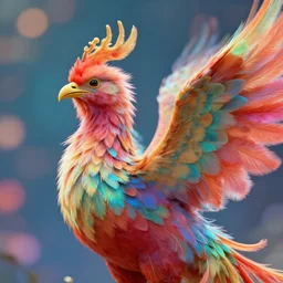close up profile of a fuzzy, flowery, elegant, phoenix, vibrant colour palette, bokeh, digital art, alphonse mucha, rhads, ross tran, artstation, artgem, octane render, 1 6 k