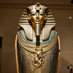 donald trump in the style of egyptian sarcophagus