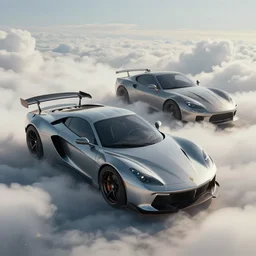 a crossover sport car from two different vehicles in a utopia world. art by filip hodas. clouds by rhads.