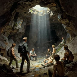 asimov the great underground by syd mead, frank frazetta, ken kelly, simon bisley, richard corben, william - adolphe bouguereau