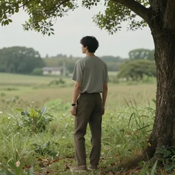A scene with a character in a scenic place by Ben Aaronson
