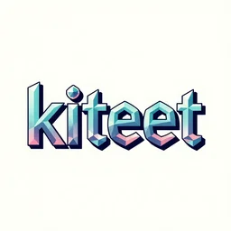 a text logotype with the text kiteet made in a geometrical 8 0 s vector art style and where the letters resemble shards of crystals