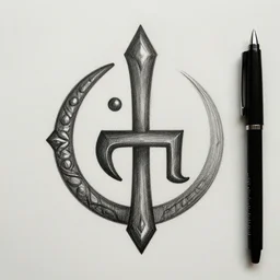 beautiful pen sketch, a hindu symbol