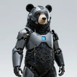 Ghost in the shell 2017, cybernetic, android asian black bear, half robot half bear, future tech bear mask, hyperrealist highly intricate, 8K