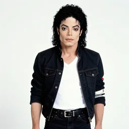 photo of a young michael jackson in color in the style of martin schoeller