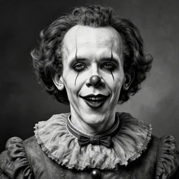 portrait of!!! [ barack obama ]!!! as ( ( ( pennywise ) ) ), graphite, monochrome, high contrast, 2. 5 d, perfectionism, ray tracing global illumination, insanely detailed and intricate, hypermaximalist, elegant, ornate, hyper realistic, super detailed