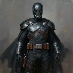 a highly detailed painting of a man wearing a epic homemade shadow hero costume n - 9