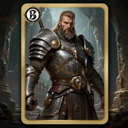 undead hero, bearded gigachad in armour, d & d barbarian, nordic warrior, elden ring boss, powerful male character from warcraft, character portrait, trading card game art, perfectly shaded, extremely detailed, matte, artstation, volumetric lighting, 4 k, game cover art, sharp focus, dark souls, ancient stone ruins, art by frank frazetta and artgerm