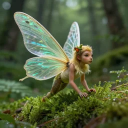 macro photo of a real life fairy in the forest, national geographic, award winning
