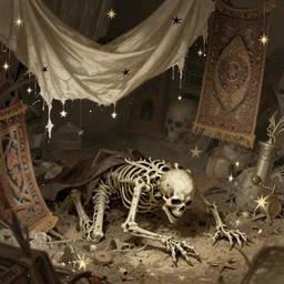 undead crawling out of a pit from another land with stars and hanging torn silk drapery and tapestries, light dust, magnificent, close up, sharp focus, elegant, highly detailed, illustration, by jordan grimmer greg rutkowski wlop maya takamura, intricate, trending artstation, pixiv, digital art