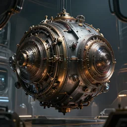 Steampunk spacecraft reactor, cinematic