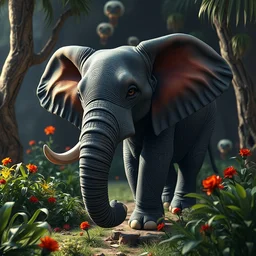a cute elephant, fine details, vibrant setting, realistic shading, art style by ilya kuvshinov, katsuhiro, artgerm, jeremy lipkin, michael garmash, nixeu, unreal engine 5, radiant light, ultra detailed, intricate environment