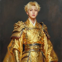 very detailed masterpiece painting of Jimin as a golden robe warrior from BTS, featured in artstation, concept art by Greg Rutkowski, WLOP, Dan Mumford, Christophe Vacher