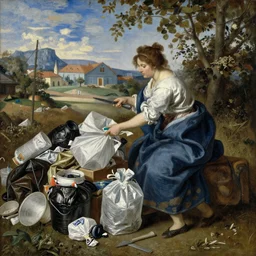 “painting of garbage in raphaelite style”