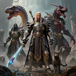 by par olofsson and wayne barlowe, visually stunning, cinematic, ultra realistic, hyper realism, 1 2 k, epic, octane render, unreal engine, vfx, maya, animated armor, archmage's apprentice, renounce darkness, cat trick, unearthed raptor, voodoo master vex, bloodscent vilefin, tyrantus * * * *, * * * * lesser jasper spellstone, pit lord