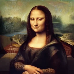 the mona lisa wearing a leather jacket