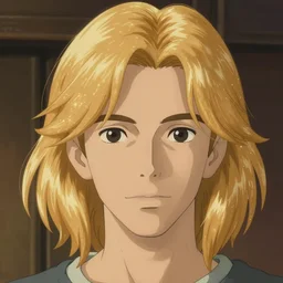 pretty young man with shoulder length shiny sparkly golden blond hair, path traced, highly detailed, high quality, digital painting, by studio ghibli and alphonse mucha, leesha hannigan, disney