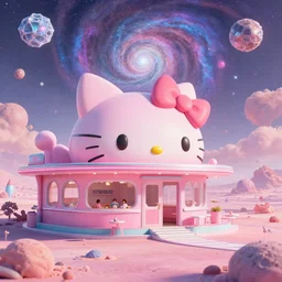 kawaii 50’s diner, overwatch, Pink pastel, Little planet, An Odyssey Beyond Reality, cinematic, hyper realism, high detail, octane render, unreal engine, 8k, vibrant color, from the spirals of galaxies to the hexagonal shapes of snow crystals!, a desolate alien world full of rich colors!!, unique architecture, by andrea chiampo and chet zar