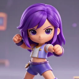 cute Liza Soberano in epic battle pose, cinematic, 4k, hyper realistic, super detailed, colorful accents, purple hair, golden ratio, symmetrical face, highly detailed professional photo