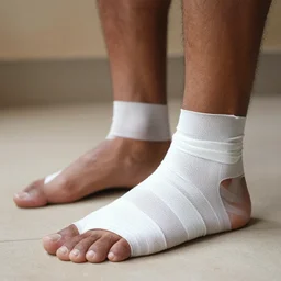 Indian man wearing crepes on feet