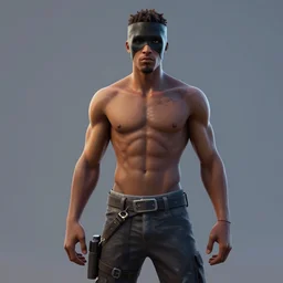 ingame shot of the rapper ski mask the slump god as a fortnite character, au naturel, hyper detailed, digital art, trending in artstation, cinematic lighting, studio quality, smooth render, unreal engine 5 rendered, octane rendered