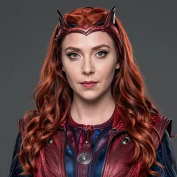 elizabeth olsen ( ( ( ( ( scarlet witch ) ) ) ) ), portrait!!!, [ 4 k photorealism ]!!, trending on unsplash