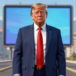 donald trump as a gta 5 splash screen