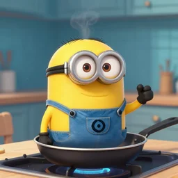 gordon ramsey frying a minion, digital art