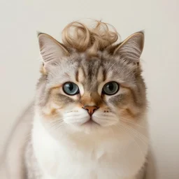 cat with a fancy new perm