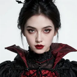 portrait of dark witch, black and red clothes, high detail, cleary see face, detailed eyes, by gaston bussiere, bayard wu, greg rutkowski, auguste bourotte, odd nerdrum, maxim verehin, dan dos santos, masterpiece, sharp focus, cinematic lightning