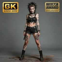 full body pose, beautiful adult punk fairy, dirty, grungy, grunge, tattoos, piercings, combat boots, highly detailed, 4 k, hdr, smooth, sharp focus, high resolution, award - winning photo, artgerm, photorealistic
