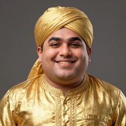 incredibly realistic, too detailed portrait of a caricature of the obese pakistani rapper wearing gold, centered portrait, octane render, bump mapping, global illumination, unreal engine 5, 8 k, bokeh, d & d digital art, mark ryden, rob gonsalves