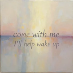 You've been dreamin' Come with me I'll help you wake up, abstract painting, soft light is shining on the canvas