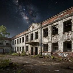 a beautiful photorealistic render of abandoned nature urbex architecture barracks industrial architecture by jacob van ruisdael, cosmic, archdaily, wallpaper, highly detailed, trending on artstation.