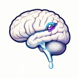 a line drawing of a melting brain, esports logo, vector art , hyperrealism, neon lighting