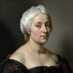 portrait of a woman with short white hair, medium shot, illustration, highly detailed, high quality, by diego velazquez
