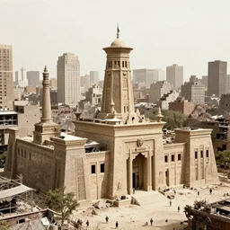 New York City being rebuilt as Mesopotamian architecture, 1932